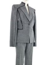 2007 Alexander McQueen Patent Trim Pant Suit Suit arcadeshops.com