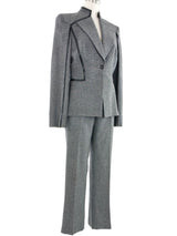 2007 Alexander McQueen Patent Trim Pant Suit Suit arcadeshops.com