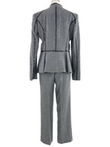 2007 Alexander McQueen Patent Trim Pant Suit Suit arcadeshops.com