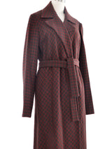 2001 Yeohlee Brown and Red Checkered Duster Outerwear arcadeshops.com