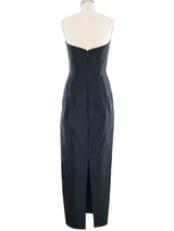 1995 Yeohlee Colorblock Strapless Sheath Gown Dress arcadeshops.com