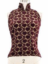2001 Yeohlee Burnout Velvet Mockneck Tank