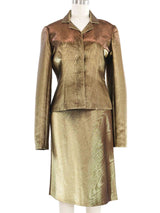 1997 Yeohlee Metallic Skirt Suit