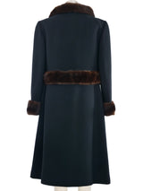 1960s Mink Trimmed Black Wool Coat Outerwear arcadeshops.com
