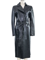Gucci Belted Leather Coat