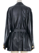 Gianfranco Ferre Belted Leather Coat Outerwear arcadeshops.com