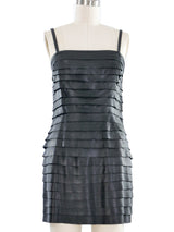 Just Cavalli Black Leather Ruffle Mini Dress Dress arcadeshops.com