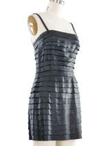 Just Cavalli Black Leather Ruffle Mini Dress Dress arcadeshops.com