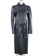 Gucci Belted Leather Coat Outerwear arcadeshops.com