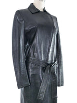 Gucci Belted Leather Coat Outerwear arcadeshops.com