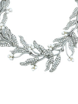 Oscar de la Renta Rhinestone and Pearl Embellished Collar