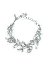 Oscar de la Renta Rhinestone and Pearl Embellished Collar