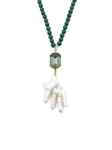 Oscar de la Renta Beaded Pearl Pendant Necklace