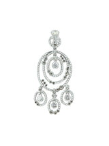 Oscar de la Renta Silvertone Crystal Chandelier Earrings