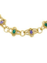 Goldtone Multicolor Cabochon Necklace