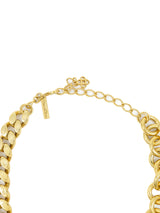 Oscar de la Renta Mixed Chain Rhinestone Accent Necklace