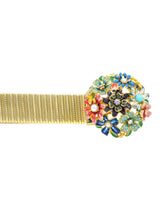 Kenneth Jay Lane Floral Buckle Stretch Belt