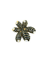 Kenneth Jay Lane Black Enamel and Rhinestone Brooch