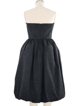 1980s Black Bubble Skirt Dress