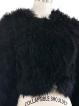 Black Marabou Feather Cropped Jacket Jacket arcadeshops.com
