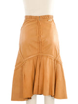 2004 Roberto Cavalli Silk Trimmed Leather Skirt