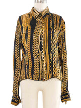 Roberto Cavalli Chain Printed Silk Top