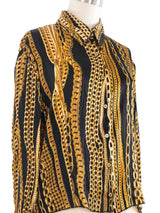 Roberto Cavalli Chain Printed Silk Top
