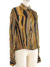 Roberto Cavalli Chain Printed Silk Top