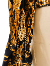 Roberto Cavalli Chain Printed Silk Top