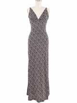 Intarsia Knit Metallic Maxi Dress