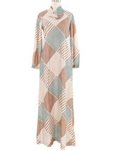 Metallic Plaid Cowl Caftan
