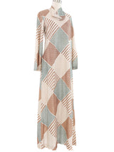 Metallic Plaid Cowl Caftan