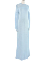 Powder Blue Lurex Knit Maxi Dress