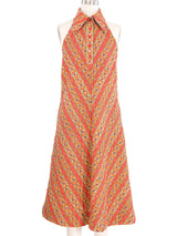 1960s Quilted Paisley Hostess Dress