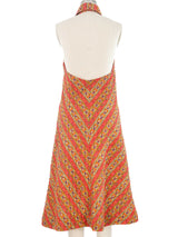 1960s Quilted Paisley Hostess Dress