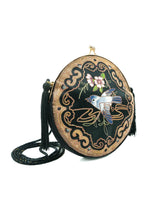 Bird Embroidered Satin Shoulder Bag