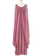 Galanos Mauve Silk Jumpsuit Ensemble
