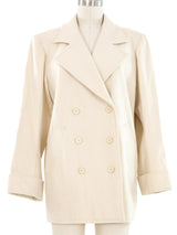 Yves Saint Laurent Ivory Wool Coat