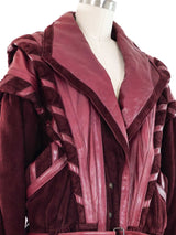 Bordeaux Leather and Suede Bomber Jacket Jacket arcadeshops.com