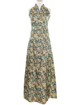 Metallic Floral Brocade Chinoiserie Gown Dress arcadeshops.com