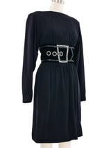 Bob Mackie Trompe L'oeil Belted Dress