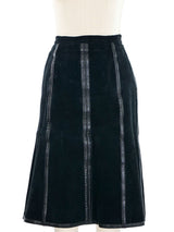 Black Suede Jump Ring Skirt Ensemble