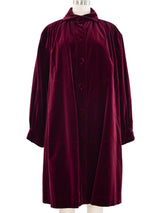 Yves Saint Laurent Ruby Red Velvet Coat Dress