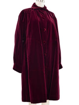 Yves Saint Laurent Ruby Red Velvet Coat Dress