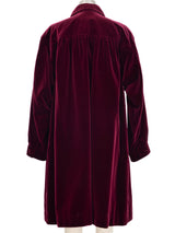 Yves Saint Laurent Ruby Red Velvet Coat Dress
