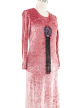 1960s Dusty Rose Velvet Tunic Ensemble