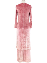 1960s Dusty Rose Velvet Tunic Ensemble