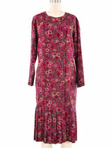 Lanvin Red Floral Drop Waist Dress