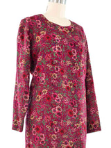 Lanvin Red Floral Drop Waist Dress