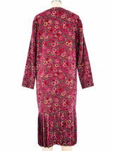 Lanvin Red Floral Drop Waist Dress